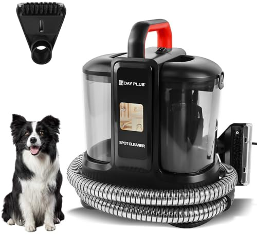Limpiador de manchas 450 W – Limpiador de alfombras portátil de 1,2 l de capacidad, limpiador de alfombras con cable con dos tanques, cepillos multiusos para alfombras, tapicería y coches
