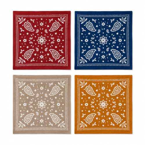 Cosblisvia 100% Baumwolle Bandana Kopftuch Damen Bandana Damen 55x55 cm Für Frauen Männer Arbeiter. Optimal Für Schlafhaarschutz, Outdoor-Sport Und Arbeitsplatz