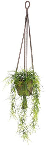 artplants.de Artificial hanging basket SILIJA with asparagus plumosus, green, 31/80cm - Artificial trailing plant/Silk foliage