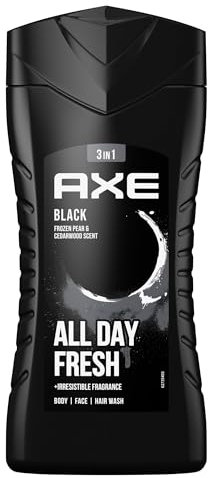Axe 3-in-1 Duschgel & Shampoo Black für langanhaltende Frische und Duft nach der Dusche dermatologisch getestet 250 ml