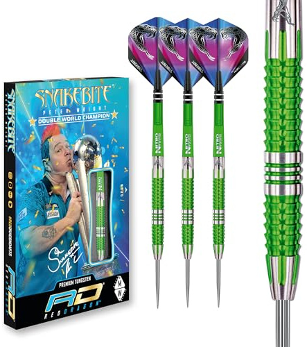 RED DRAGON Peter Wright Snakebite Mamba 2: 22g oder 24g Tungsten Darts mit Flights und Schäfte