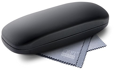 FEFI Hardcase Brillenetui Softtouch schwarz, seidenmatt - inklusive hochwertigem Mikrofasertuch