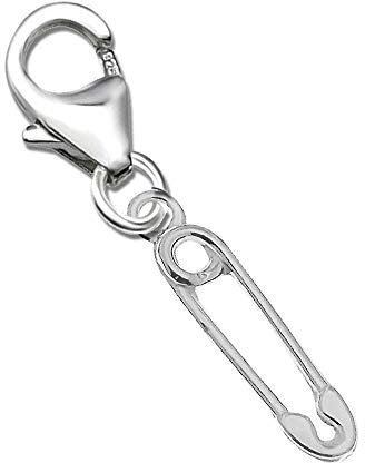 Mädchen Damen Charm 925 Sterling Silber Kinder Anhänger für Kette Bettel-Armband Sicherheitsnadel K531o