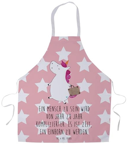 Mr. & Mrs. Panda Kochschürze Einhorn Koffer - Geschenk, Einhorn Deko, Unicorn, Kochschürze Damen, witzig, Einhörner, Damen Kochschürze, Spaß, Damen