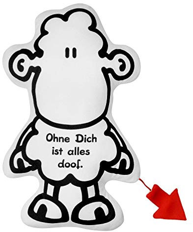 Sheepworld Plüschkissen Motiv Schaf | Zierkissen, Figurenkissen, 100% Polyester | Geschenk, Dekoartikel | 46495