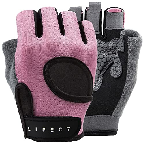LIFECT Essential Atmungsaktive Trainingshandschuhe, fingerlose Trainingshandschuhe zum Gewichtheben mit Knöchelgelenk und gebogener offener Rückseite, für Powerlifting, Crossfit, Damen und Herren