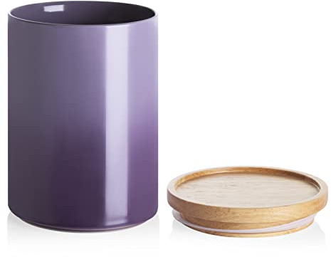 Sweejar Ceramic Food Storage Jar, Stackable Kitchen Canisters, Containers with Airtight Seal Wooden Lid for Serving Coffee Bean, Flour, Tea, Cookies, Spice and More - 58 FL OZ (Gradient Purple)