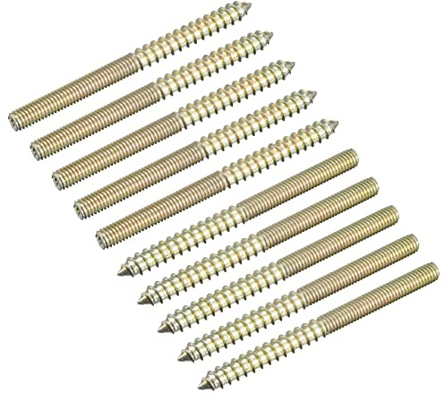 sourcing map M6x80mm Hanger Bolts, 24pcs Double Ended Thread Dowel Screws for Wood Furniture Connecting