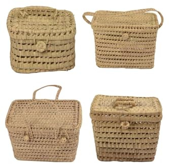 JARDIN202 - Cesta de Mimbre Picnic Multiusos – Cesta de Transporte de Mimbre Trenzado | 22 x 17 x 17 cm -