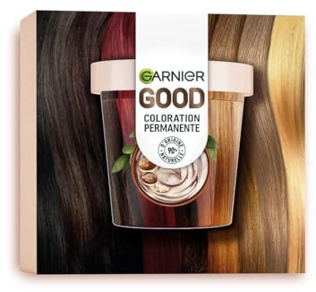 Garnier permanent hårfärg, hårfärgningsset för intensiv och långvarig hårfärg, färgning i upp till 8 veckor strålande färg, utan ammoniak, 8,0 honungsblond, bra påfyllningssats