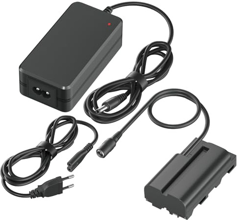 CITYORK F550 AC Netzteil NP-F550 Dummy Akku Adapter Kompatibel für NP F970, F960, F770, F750, F570, F550, F530, F330 Kamera