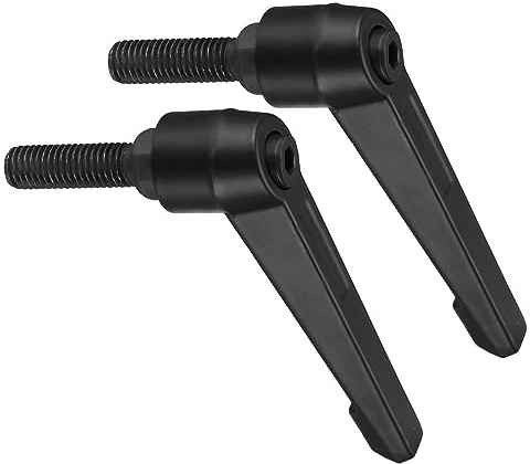CoCud 2Stk Klemmhebel Griffe M10 x 35mm Stecker Gewinde Einstellbar Schwarz | Schnellspanner Verriegelung Drehend Bolzen Knöpfe, Für Drehmaschinen