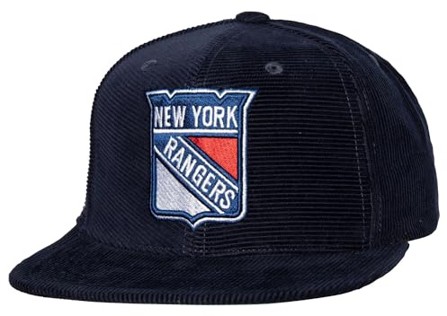 Mitchell & Ness New York Rangers Navy Cord Vintage Snapback Cap, blå, En Storlek