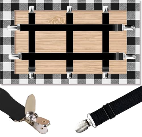 CUNGLIN Tischdeckenklammern Clip Tischdeckenklammern für Tische Im Freien 5St, Tischdeckenklammer Tischdeckenhalter elastische Bettlakenbefestigung für Bettwäsche, Bett (Black)