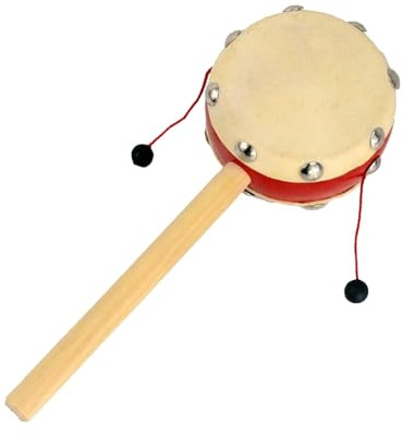 Tambor Sonajero Chino,Tambor Sonajero - Sonajero Que agita la Mano | Tambor de sonajero de Estilo Chino, Tambor de sonajero de Madera, Instrumento de percusión Tradicional Chino para niños
