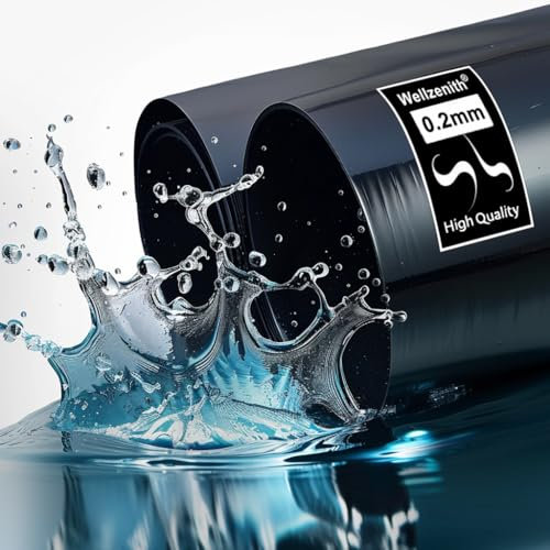 Wellzenith Bache Bassin, Matériau en HDPE Noir de 0,2 mm d'épaisseur, Imperméable et Résistant aux Intempéries, Adapté pour Les étangs à Poissons, Les Fontaines (150cm X 200cm)