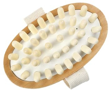 COLLBATH Holz Handmassagegerät Kissen Körperbürste für Frauen zur Trockenanwendung dem Duschen Braun für Zuhause