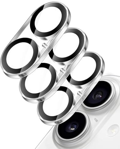 BNREOZA 3 pezzi Pellicola dell'obiettivo della fotocamera del telefono cellulare, pellicola protettiva standard antigraffio,durezza 9H,chiara,pellicola dell'obiettivo per iPhone 16/iPhone 16 plus