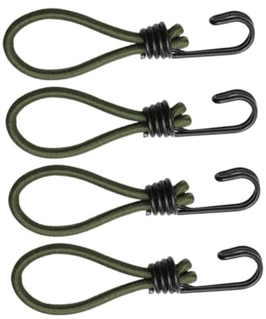 NULYLU 4pcs Heavy Duty Tent Hook Bungee Cords Camping Supplies Rope for Tarp Elastic Rope Hooks Heavy Duty for Festival Tent and Use