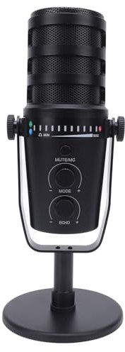 Professional XLR USB Dynamic Cardioid Microphone with Stand for Live Gaming Singing Recording