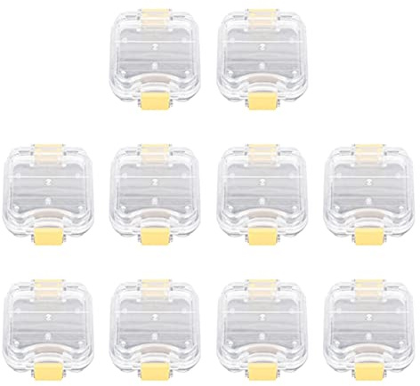 Tuesoa BoîTe à Dents en Plastique pour ProthèSe Dentaire 10 PièCes avec Film BoîTe de Rangement pour ProthèSe Dentaire de Haute Qualité BoîTe à Dents à Membrane pour Implant Dentaire