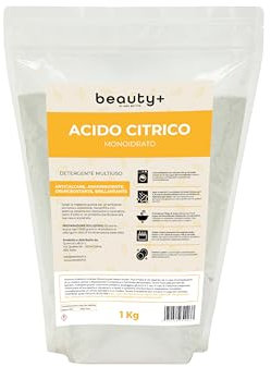 Beauty Plus, Acido Citrico Naturale in Polvere, Prodotto Biologico, Ideato per uso Domestico, Ammorbidente Ecosostenibile, Made In Italy, 1 Kg