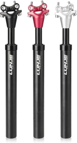 Fahrrad-Sattelstütze mit Federung Aluminiumlegierung Stoßdämpfer Dämpfer 27,2/30,9/31,6 mm Fahrrad-Sattelstütze 400 mm Verstellbare Sattelstütze für MTB, Rennrad, Mountainbi(Size:27.2MM,Color:Silber)