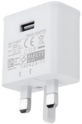 1 set of white British standard mobile phone plug fast charging head, 5V 2A USB Wall Charger, 3-Pin Mains Power Adapter for Tablets, E-Readers, USB Fans & Mirror Lights