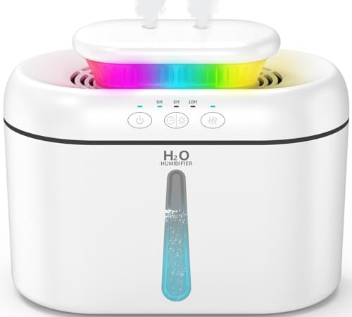 Humidificador de 2 L de vapor frío con boquilla bidireccional, temporizador, apagado automático y luz nocturna. Ideal para niños, plantas y uso doméstico