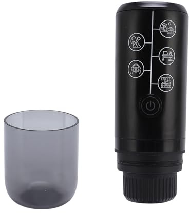 SENECESLI Cafetière Portable, Réservoir de 120 ML 250 ML de Tasse de Conception Compacte Machine de café en Plein Air 17 Bar pour Les Camps de Voyage (Black)
