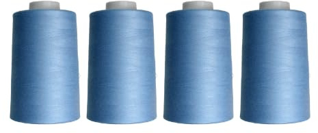 Rhapsew Overlocking Thread Cones – 4 x 5000m | Strong Polyester Thread for Overlock & Sewing Machines | Multicolour, Red, Blue, White, Black | Tailoring & Dressmaking (A1)