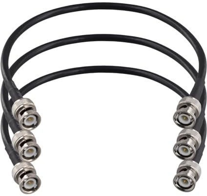 Harewtwy RG58 BNC Male Plug to BNC Male Plug Crimp Connector Coax Jumper Cable Wire Oscilloscope Signal Line 0.