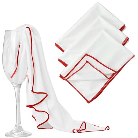 SAMANTHAHALLLTD 3 Piezas Paños De Limpieza De Microfibra,45x60cm,sin Pelusas,paños De Pulido para Gafas, Cristalería,Copas Y Lentes,Blanco