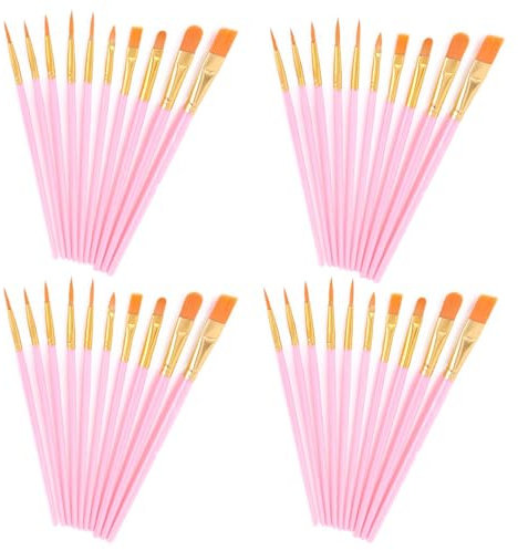 40 Pcs Paint Brush Set for Art Small Paint Brushes, Paintbrushes, Paintbrushes Face Paint Brushesuitable for Acrylic Painting, Oil Paintings, Watercolor Painting, Facial Paintings, Age 15+