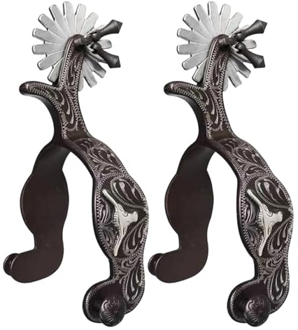 Generisch Sporen für Cowboystiefel - Pferdesport-Event-Zubehör,Metall Cowboy Sporen - Für Reiten Springreiten Rancharbeit Reittraining Reiter Rancher Wettkämpfer Mode-Liebhaber Frauen
