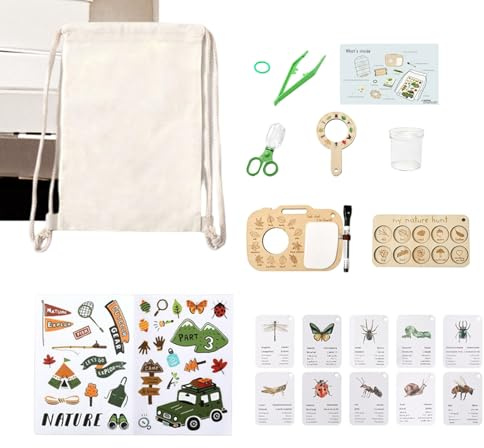 Juego de aventuras para niños, juego de aprendizaje de microscopio de plantas con equipo al aire libre para adolescentes, estudiantes, regalo de cumpleaños, camping, jardín, patio trasero