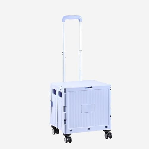 Mehrzweckwagen, zusammenklappbare Rollkiste mit Teleskopgriff, zusammenklappbarer Einkaufstrolley mit 4 Rädern, Treppensteig-Design, für Lebensmittel und Aufbewahrung im Freien