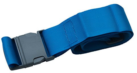 Connex Koffergurt - 2 m x 50 mm - Mit praktischem Schnellverschluss - Längenverstellbar - Auffälliges Blau - UV-beständig & farbecht - Aus Polypropylen / Kofferband / Gepäckgurt / DY270617