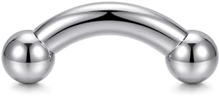 Funseedrr Innengewinde Curved Barbell Piercing Banane mit Kugel Edelstahl (1.6 2 2.5 3 4 5 6 8 10mm Dicke)