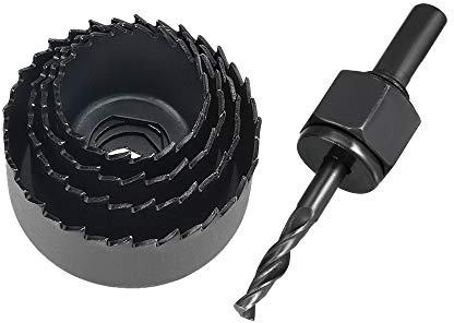 sourcing map Hole Saw Kit 1-1/4 32mm to 2-1/8” 54mm Cr-V Steel Drill Bit for Wood Plastic PVC Board Drywall 5in1 Set