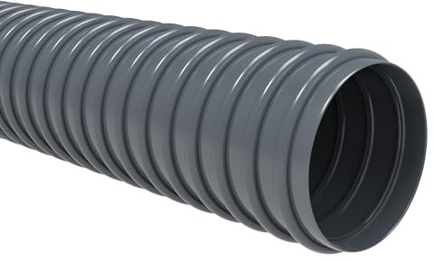 Absaugschlauch PVC *Grau Saugschlauch Spiralschlauch Flexschlauch leicht & flexibel - Meterware - (60 mm)