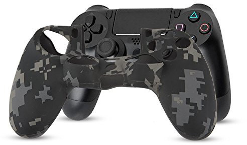 943 Housse de Protection pour Manette PS4, Housse de Protection en Silicone, Motif de Camouflage, Ensemble de Housse de Protection antidérapante, boîtier de Remplacement, Housse Souple pour PS4(Gris)