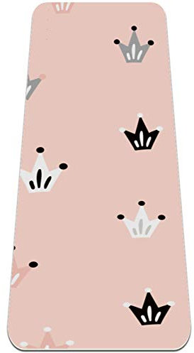 Rutschfeste Yogamatte 1/4 Zoll dick mit Tragegurt für alle Arten von Bewegung, Yoga und Pilates (72 'x 24' x 6 mm dick) Kronen Princess Pink
