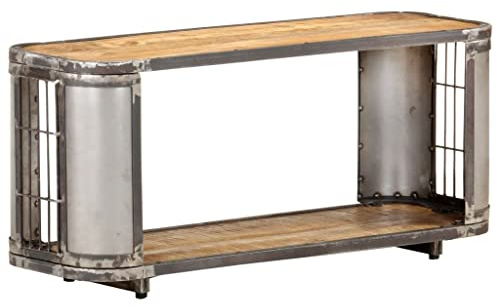vidaXL Mangoholz Massiv TV Schrank Industrie-Stil Lowboard Fernsehschrank Fernsehtisch Sideboard HiFi-Schrank TV Möbel Tisch 90x30x40cm