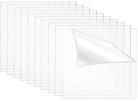 SUQ 10PCS Klare Acrylplatten, 2mm Dicke 15*15cm Transparente Organisches Glas Quadratische Platten mit Schutzfolie, Acrylplatten Acrylglas für das Ersatzglas von Fotorahmen, Projektausstellung