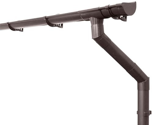 INEFA Dachrinnen Set Gartenhaus, Carport, Terrasse, NW100 / 100mm halbrund 3m Dunkelbraun 1 Dachseite, Regenrinne PVC für Pultdach, Made in Germany