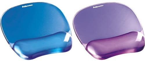 Fellowes Tapis de Souris Repose Poignet Crystal Gel Ergonomique, en Gel Transparent Violet, 9144104