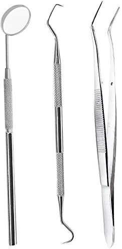 Denti Pulizia Kit, Set con Specchio, Dente Set Dente Attrezzi per Uso Domestico, 3 Pz