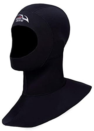 pistro Unisex's 3 mm Neopren-Tauchhaube, Neopren, eng anliegend, Taucher, Neoprenanzug, Hut, Kapuze, für Herren/Damen, Tauchen, Schwarz, L