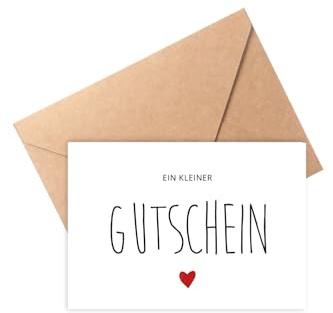 The Life Barn Postkarte mit Umschlag Gutschein zur selber ausfüllen | Hochwertige Karte aus 400g Papier, inkl Kraftpapierumschlag